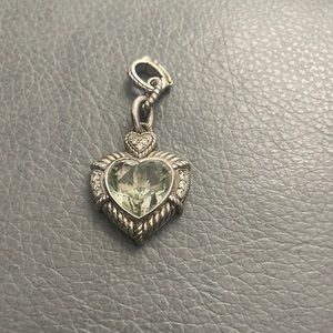 Judith Ripka smoky quartz, heart pendant